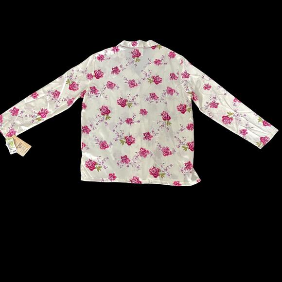 Vintage Cinema Etoile Pajama Set Women Small Floral 2 Piece Silky NOS Tags READ - Picture 3 of 16